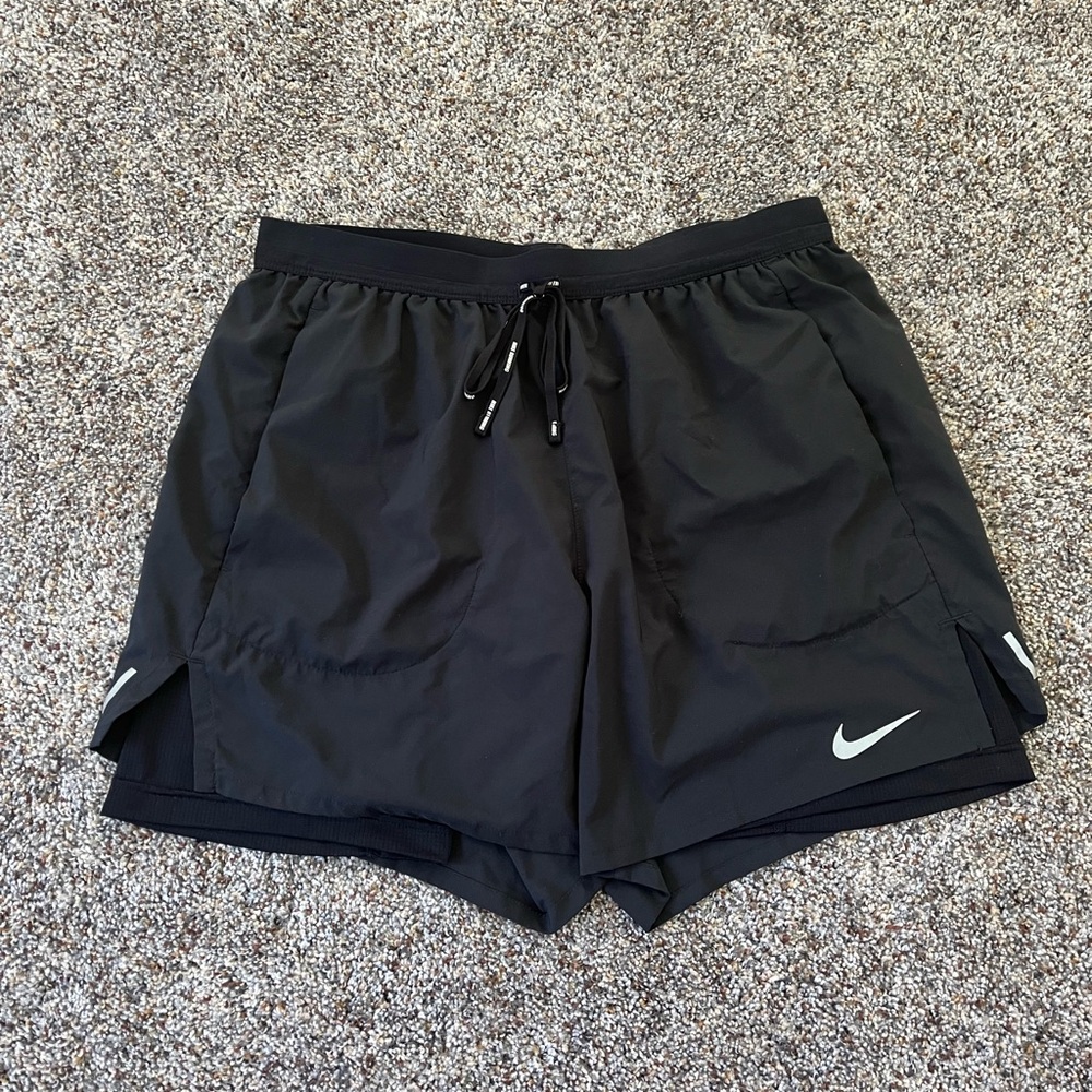 Nike Black Running Shorts with Spandex Shorts